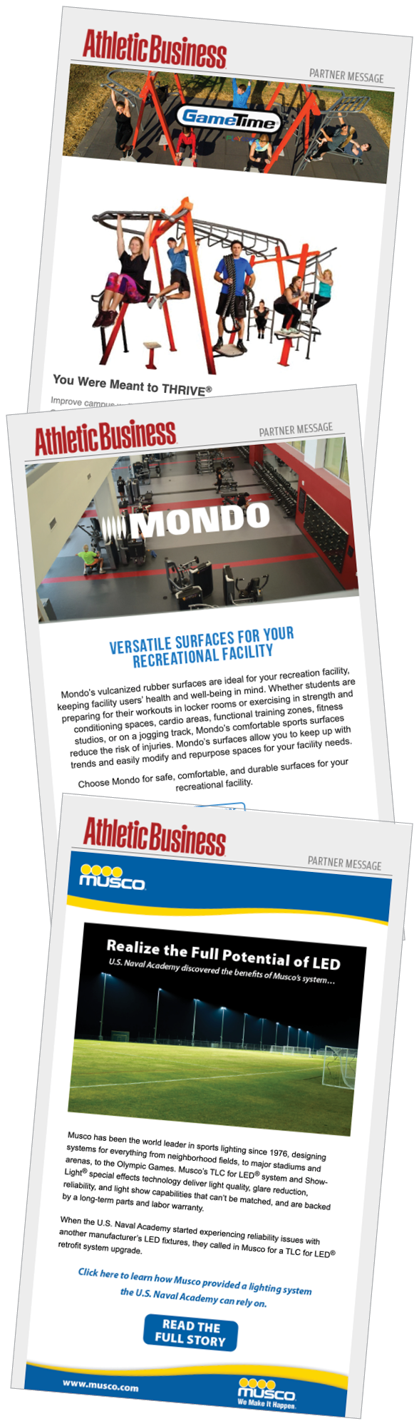 Athletic Business Custom E-Mail Examples