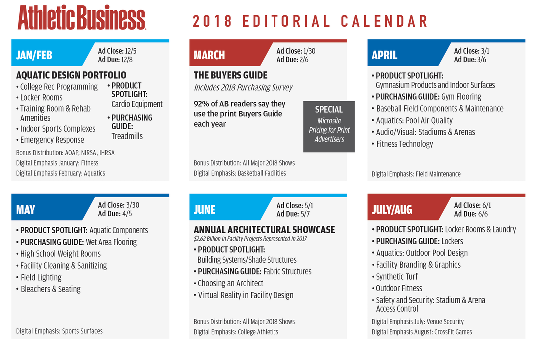 Athletic Business Editorial Calendar 2017